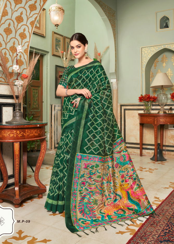 Madhubani By Shreyans MP-01 To MP-09 Printed Saree Catalog